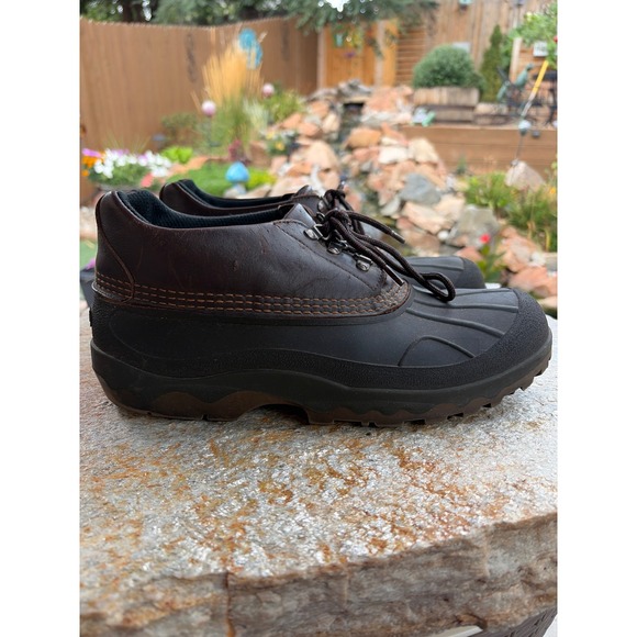 L.L. Bean Other - Vintage LL Bean Storm Chaser Duck Boots Mens 12 Wide Brown Leather Waterproof